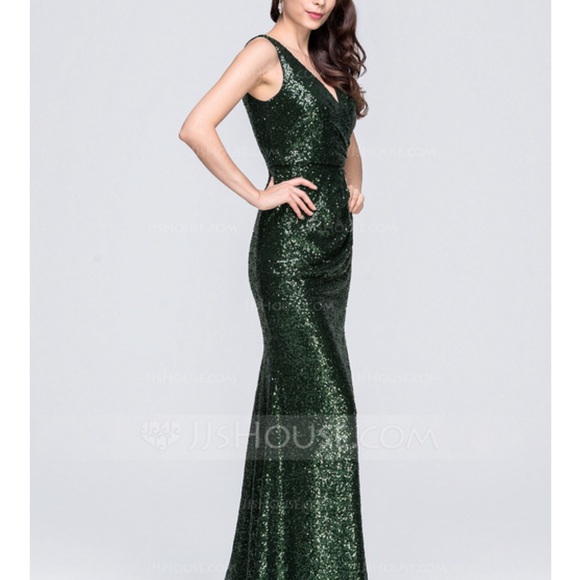 JJs House Green Sequin Evening Dress - Picture 4 of 8